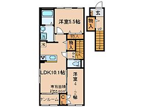 京都府久世郡久御山町佐古内屋敷（賃貸アパート2LDK・2階・55.66㎡） その2