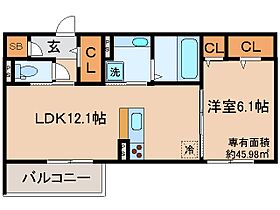 京都府京都市伏見区深草大亀谷東寺町（賃貸アパート1LDK・2階・45.98㎡） その2