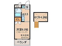 JR奈良線 六地蔵駅 徒歩6分の賃貸マンション 4階1Kの間取り