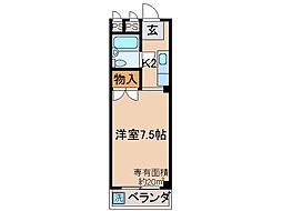 ハウスオブローズ 1Kの間取図画像