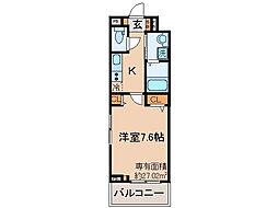 フリージア 1Kの間取図画像