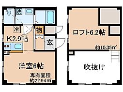 近鉄京都線 久津川駅 徒歩3分の賃貸マンション 3階1Kの間取り
