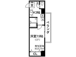 阪急京都本線 大宮駅 徒歩4分の賃貸マンション 6階1Kの間取り