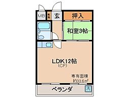 京阪京津線 四宮駅 徒歩6分の賃貸マンション 3階1LDKの間取り