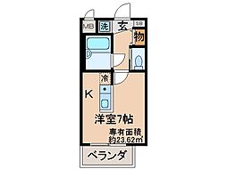 パル大久保 ワンルームの間取図画像