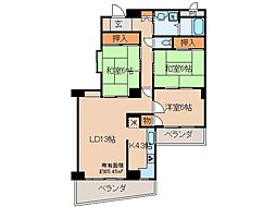 京阪宇治線 観月橋駅 徒歩6分の賃貸マンション 6階3LDKの間取り