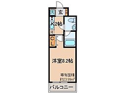 京阪本線 伏見桃山駅 徒歩6分の賃貸マンション 2階1Kの間取り