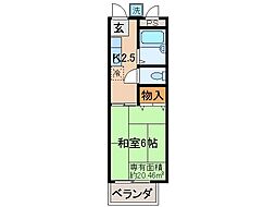 サンライフシティ 1Kの間取図画像