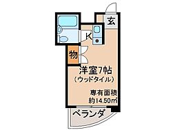 JR奈良線 六地蔵駅 徒歩3分の賃貸マンション 3階ワンルームの間取り