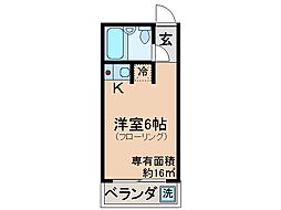 リブレ平野 ワンルームの間取図画像