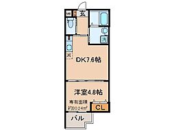 LEI椥辻 1DKの間取図画像