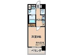 JR奈良線 城陽駅 徒歩1分の賃貸マンション 3階1Kの間取り