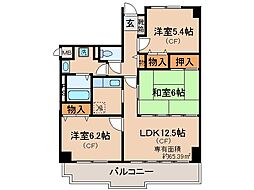 京阪宇治線 三室戸駅 徒歩5分の賃貸マンション 5階3LDKの間取り