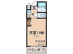 JR東海道・山陽本線 山科駅 徒歩18分の賃貸マンション 3階1Kの間取り