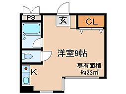 近鉄京都線 桃山御陵前駅 徒歩4分の賃貸マンション 3階ワンルームの間取り