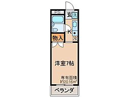ハイツ池本2 1Kの間取図画像