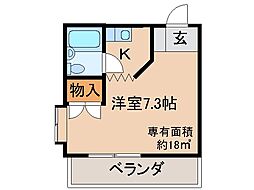 京阪本線 中書島駅 徒歩2分の賃貸マンション 5階1Kの間取り