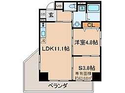 京都地下鉄東西線 椥辻駅 徒歩6分の賃貸マンション 6階1SLDKの間取り