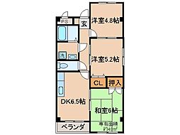 京阪本線 中書島駅 バス10分 府道横大路下車 徒歩7分の賃貸マンション 6階3DKの間取り