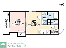 JR青梅線 西立川駅 徒歩13分の賃貸アパート 1階1LDKの間取り