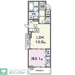 京王井の頭線 三鷹台駅 徒歩22分の賃貸アパート 2階1LDKの間取り