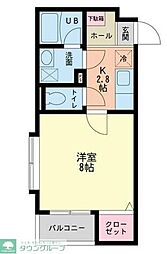 京王線 多磨霊園駅 徒歩3分の賃貸マンション 3階1Kの間取り