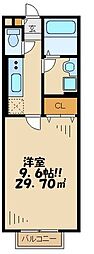 サクラアヴェニュー 1Kの間取図画像