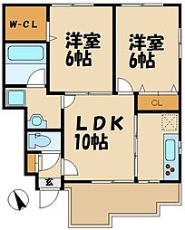 サニーグレイス 2LDKの間取図画像