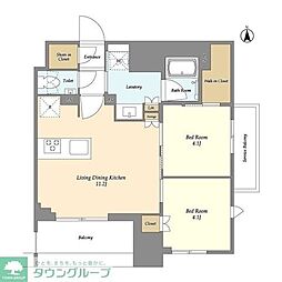 ドゥーエ府中I 2LDKの間取図画像