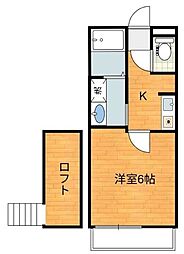アズロッソ22 1Kの間取図画像