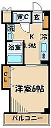 サン・パラッツオ伍番館 1Kの間取図画像