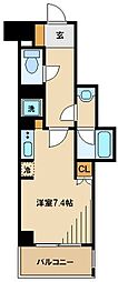 クリオコンフォート府中 ワンルームの間取図画像
