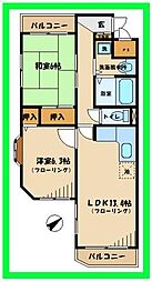 エクストール武蔵野台 2LDKの間取図画像