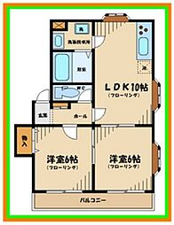 アリビラ2 2LDKの間取図画像