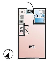 YOU18 ワンルームの間取図画像