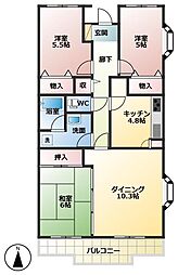ダイヤモンドマンション2号館 3LDKの間取図画像