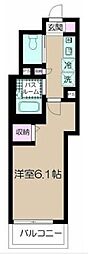 フェリーチェ阿佐ヶ谷VI 2階1Kの間取り