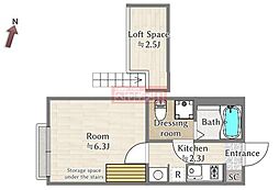 アメリカンリバティー野方8 1Kの間取図画像