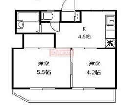 丸善高円寺ハイツ 2DKの間取図画像