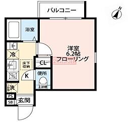 グランクオール都立家政 1Kの間取図画像