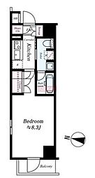makes新中野ASYLCOURT 1Kの間取図画像