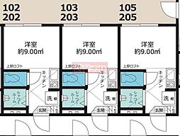 LaLuna ワンルームの間取図画像