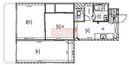 ウエストハイツ 2DKの間取図画像