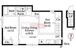 ウッドクレスト東高円寺レジデンス 2LDKの間取図画像