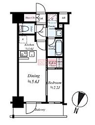 makes新中野ASYLCOURT 1DKの間取図画像