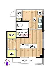 第2萩原ビル 1Kの間取図画像