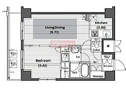 ガラ・グランディ中野 1LDKの間取図画像