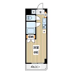 京王相模原線 京王堀之内駅 徒歩3分の賃貸マンション 3階ワンルームの間取り