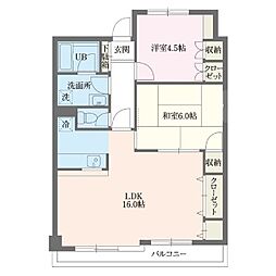 ヴィレッジAIWA 2LDKの間取図画像