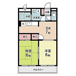 アメニックス 2DKの間取図画像